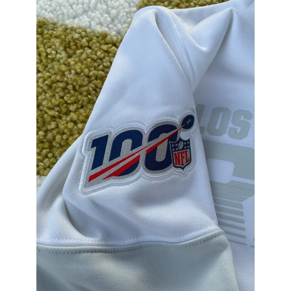 Nike Los Angeles‎ Rams NFL Dri Fit Hoodie Men's Medium White 100th Anniversary